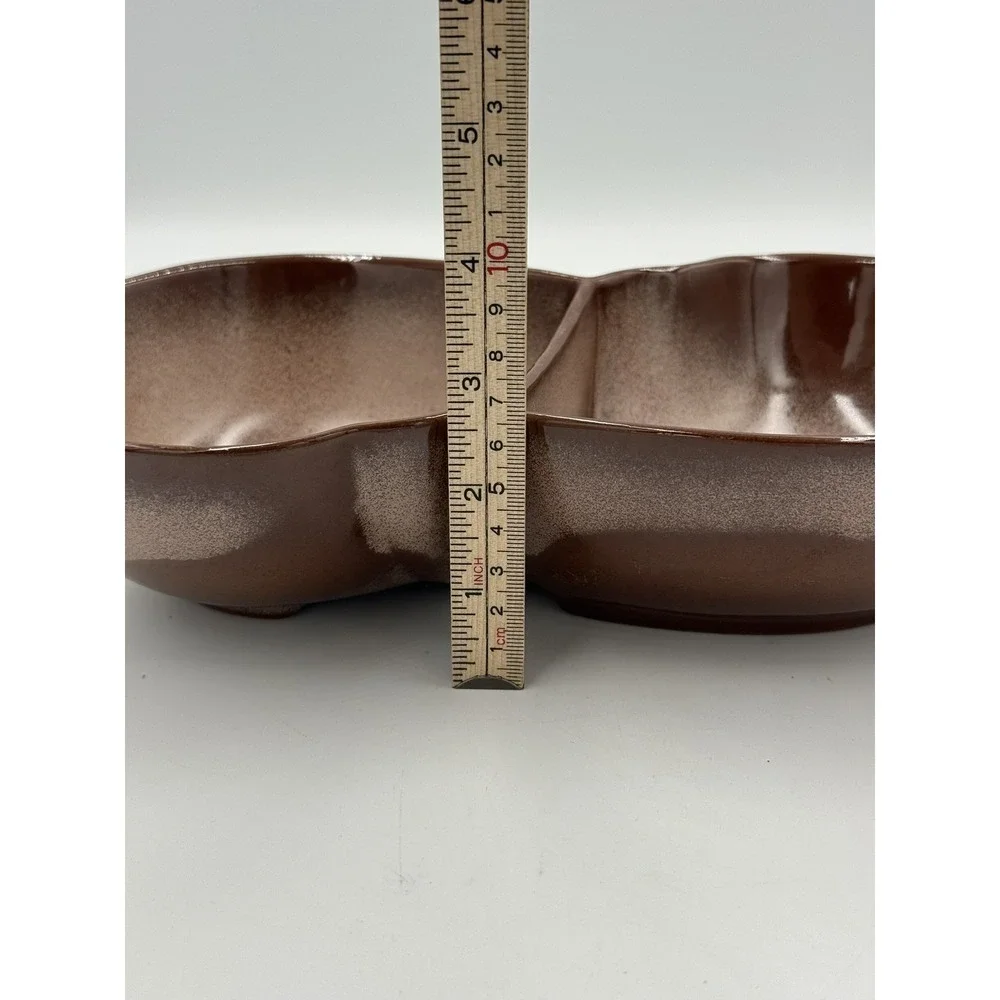 FRANKOMA POTTERY #4QD Lazy Bones Brown Satin Divided 11